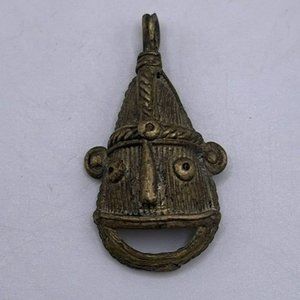 Vintage Brass? Tribal Mask Pendant